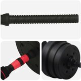  2-u-1 set bučica i olimpijske šipke 20 kg Crna i crvena | shoptok.hr