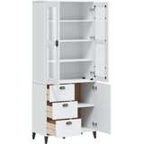  Visoka komoda VIKEN bijela 80 x 40 x 190 cm od masivne borovine | Shoptok.si