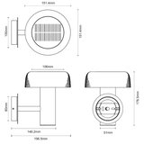 Zuma line WT33111 - LED solarna zidna lampa BLUET LED/2,5W/2000mAh IP44 crna | Eponuda.com