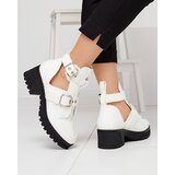 Resti White lacquered women's boots with cutout and embossing Malevib- Footwear | ePonuda.com