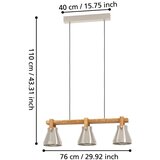 Eglo Viseća svjetiljka u srebrnoj boji/u prirodnoj boji s metalnim sjenilom CAWTON – | shoptok.hr