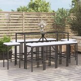 vidaXL 11-dijelni vrtni barski set od poliratana s jastucima crni | shoptok.hr