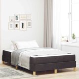 vidaXL Postelja z vzmetnico Rjava 120 x 200 cm Tkanina, inženirska les | Shoptok.si
