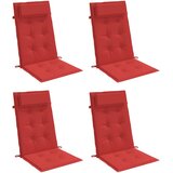  Jastuci za stolicu s visokim naslonom 4 kom crveni od tkanine | shoptok.hr