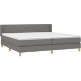  Box spring postelja z vzmetnico temno siva 200x200 cm blago, (20723867) | Shoptok.si