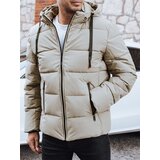 DStreet Kurtka męska zimowa pikowana z kapturem jasnobeżowa | Shoptok.si