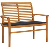  Klop z antracitno blazino 112 cm trdna tikovina | Shoptok.si