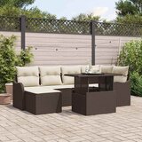  Sjedeća garnitura za vrt 7 kom. Smeđa Poli ratan 232,5 x 122,5 x 85 cm | shoptok.hr