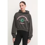 P.E Nation Bombažen pulover Cresent ženski, siva barva, s kapuco, 244H382 | Shoptok.si