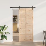 vidaXL Drsna vrata Rjava 80 x 208 cm Trdna borovina | Shoptok.si