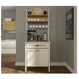 Hanah home Višenamenska vitrina za kafe Krem Hrast Bela boja FRN 21028 1 | ePonuda.com