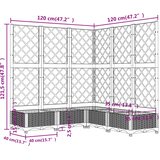  Vrtna sadilica s rešetkom crna 120 x 120 x 121,5 cm PP | Eponuda.com
