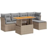  6-dijelni set vrtnih sofa s jastucima bež od poliratana | shoptok.hr