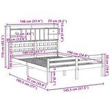 vidaXL Krevet s regalom za knjige bez madraca 140x190 cm od borovine | shoptok.hr