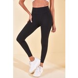 XHAN Women's Black High Waist Corduroy Leggings | shoptok.hr