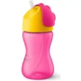 magična šolja sa slamkom 300ml roza 12M+
