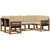 vidaXL Zunanja garnitura za sedenje z blazino 6 pcs Naravna in bež, (5000281311) | Shoptok.si