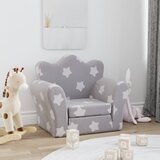  Dječji kauč na razvlačenje svjetlosivi sa zvijezdama plišani | shoptok.hr