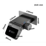  BSW1500 ELITE EDITION: Moderna zidna kupaonska slavina s preklopnim izljevom od 180° i prikazom temperature - Gunmetal siva | shoptok.hr