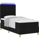  LED Box Spring Krevet s uzglavljem Crna 100 x 200 cm tkanina | shoptok.hr
