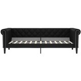  Dnevni krevet s madracem crni 90 x 200 cm od umjetne kože | shoptok.hr
