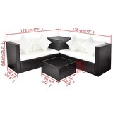 Poli 4-Dijelna vrtna garnitura od poliratana s jastucima crna | shoptok.hr