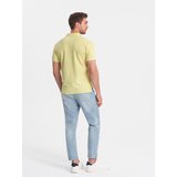 Ombre BASIC men's single color pique knit polo shirt - yellow | Shoptok.si
