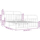 Metalni okvir kreveta uzglavlje i podnožje crni 135x190 cm | shoptok.hr