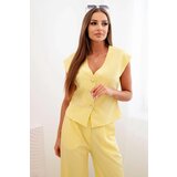 Kesi Włoski Women's set with a vest and wide-leg pants yellow | shoptok.hr