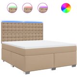 vidaXL Krevet box spring s madracem cappuccino 180x200 cm umjetna koža - Boja cappuccina 180 x 200 cm gumbi | shoptok.hr