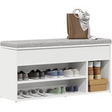  Klupa za cipele bijela 102x30,5x45 cm izrađeno drvo | shoptok.hr