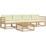 Set vanjskih sofa s jastukom 4 pcs Bijela i krem | shoptok.hr