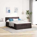  Otomanski krevet s madracem tamnosmeđi 140x190cm od tkanine | shoptok.hr