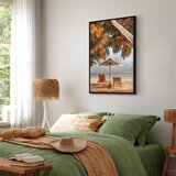  Slika - Palm Umbrella (1 Part) Vertical 40x60 U crnom drvenom okviru | shoptok.hr