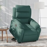 vidaXL električni naslanjač s funkcijo vstajanja temno zeleno blago | Shoptok.si