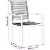 vidaXL 3-delni set vrtne jedilnice Črni PVC Rattan | Shoptok.si