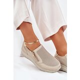 EVENTO Boto Women's Platform Slip-Ons With Zipper Gold Leanae | ePonuda.com