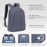 Rivacase 7560 Backpack 15,6 Grey Canvas Material | shoptok.hr