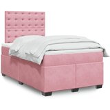 Krevet s oprugama i madracem ružičasti 120 x 190 cm baršunasti | shoptok.hr