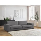 Bobochic Paris Temno siva sedežna garnitura iz rebrastega žameta 274 cm Leonard – | Shoptok.si