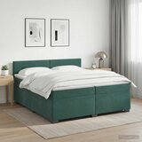  Boxspring krevet s madracem Tamnozelena 200 x 200 cm Baršun | shoptok.hr