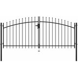  Dvokrilna ogradna vrata Woerden s kopljem na vrhu 299,5 x 149,5 cm | shoptok.hr