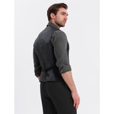 Ombre Fitted structured men's vest with patch pockets - black | Shoptok.si