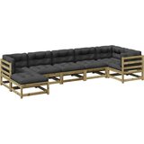 vidaXL Vrtna garnitura 7-delna z blazinami impregnirana borovina, (21145935) | Shoptok.si