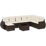 vidaXL 9-dijelni set vrtnih sofa s jastucima poliratan smeđi | shoptok.hr