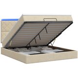  Krevet od pjene s madracem i LED-om Krem 160 x 200 cm Tkanina | shoptok.hr