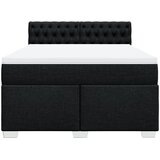  Krevet s oprugama i madracem crni 160x200 cm od tkanine | shoptok.hr