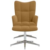  Stolica za opuštanje s osloncem za noge smeđa baršunasta | shoptok.hr