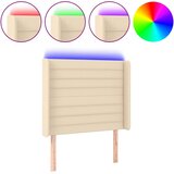  LED uzglavlje krem 103 x 16 x 118/128 cm od tkanine | shoptok.hr