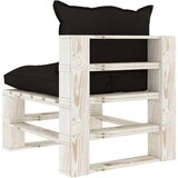  Srednja vrtna sofa od paleta s crnim jastucima drvena | shoptok.hr